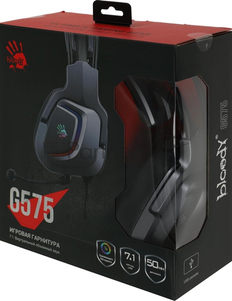 Гарнитура Bloody G575 серый, проводная, подсветка