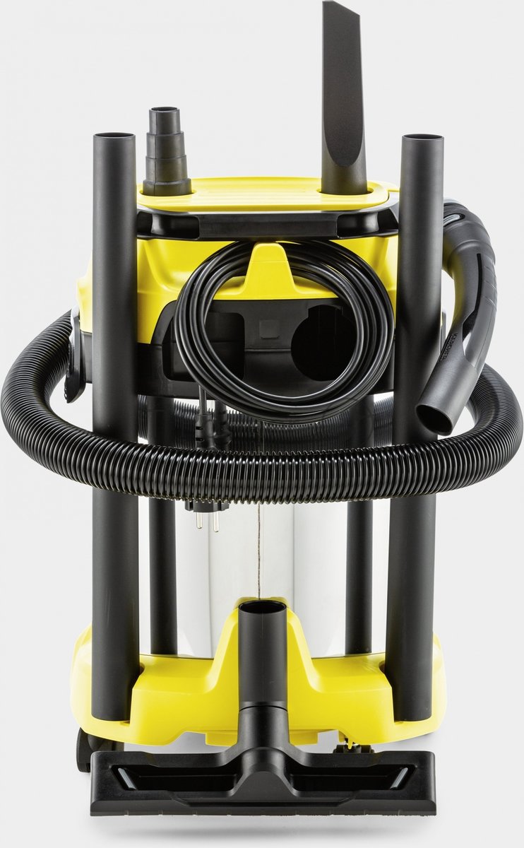Строительный пылесос Karcher WD 3 P S V-17/4/20 желтый, 1000 Вт, уборка сухая/сбор воды, пылесборник мешок/контейнер, 17 л