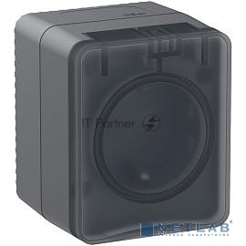 Розетка 1-м ОП AtlasDesign Profi54 16А IP54 250В с заземл. защ. шторки антрацит SchE ATN544045