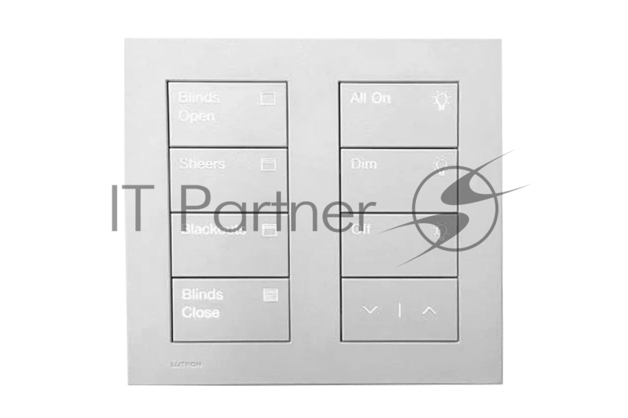Кнопочная панель [HQWT-S-P4RW-WH-E] Lutron 7 кнопок и клавиши поднять.опустить, пластик белый.