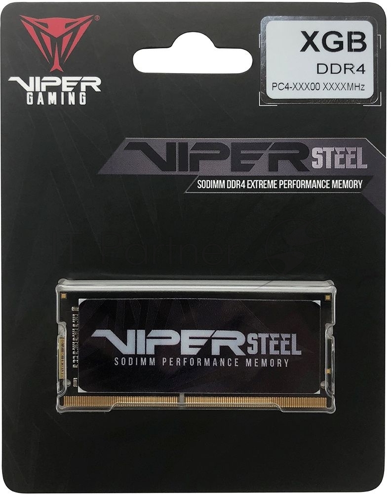 Оперативная память Patriot Steel Series, DDR4, 16GB (1x16 GB), 3200 MHz, CL22, радиатор, черный, SO-DIMM
