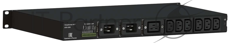 Автоматический ввод резерва Elemy ATS-1203/16/S/E/DO, 1U, 220B, 16A, Ethernet, Digital Output, in (2) C20, out (1) C19 (6) C13