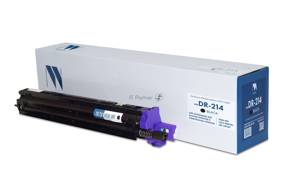 Блок фотобарабана NVPrint совместимый NV-DR-214 черный для Konica Minolta bizhub C227/C287 (80000k)