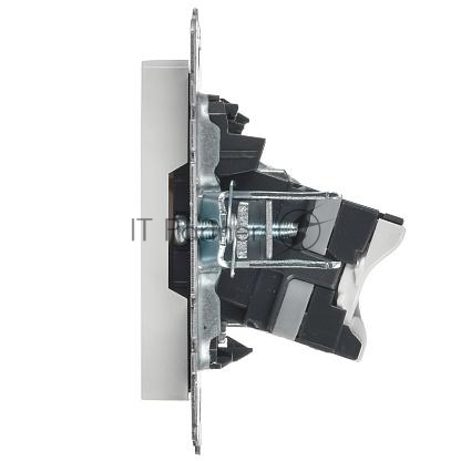 Розетка телевизионная двойная IEK BRITE BR-AK20-1-K01 TV+RJ45 кат.5E РТВ/РК12-БрБ белый