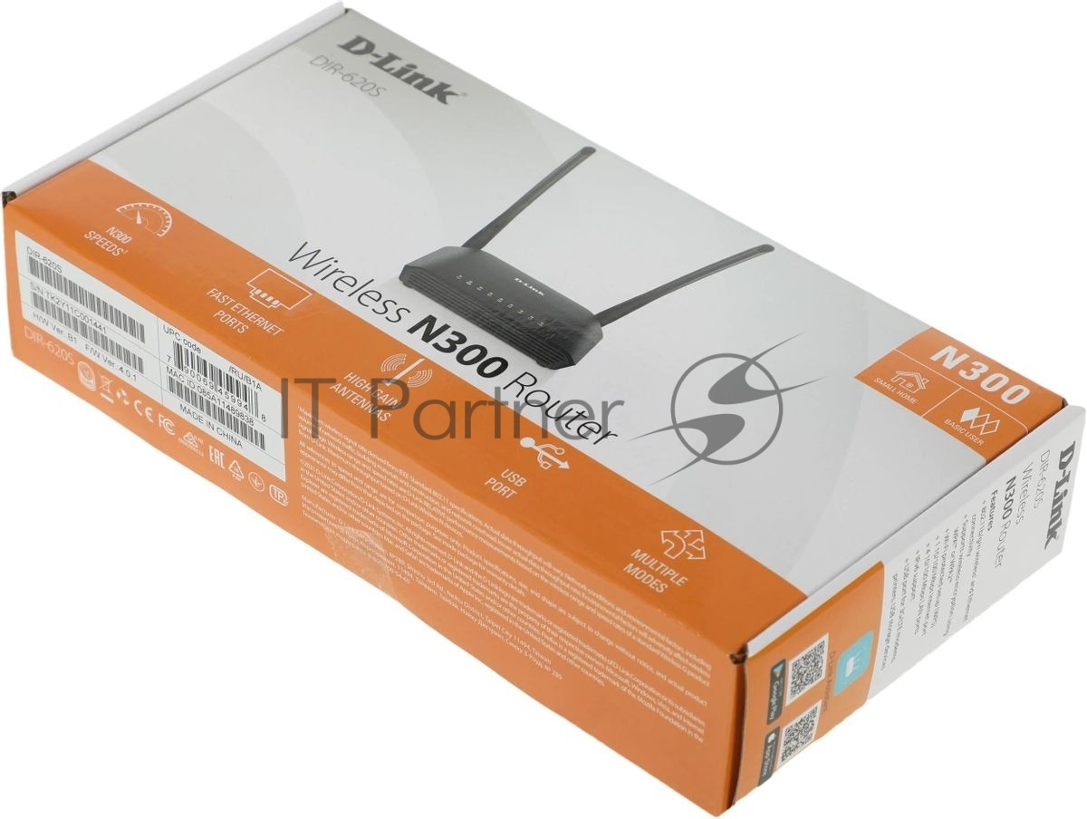 Роутер беспроводной D-Link DIR-620S/RU/B1A N300 черный