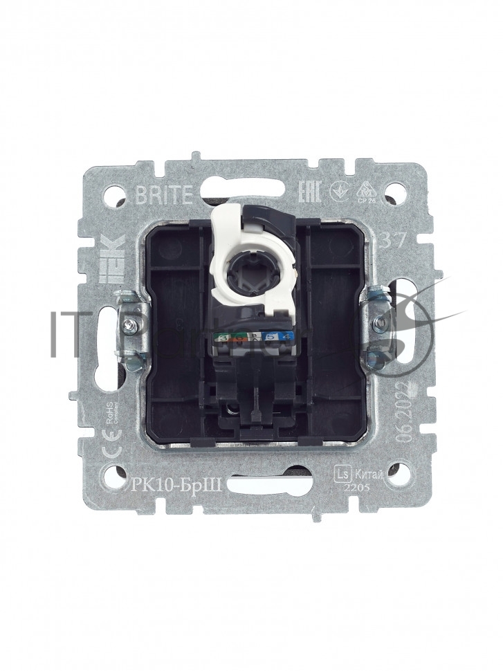 Розетка компьютерная IEK BRITE РК10-БрШ RJ45 кат.5E шампань