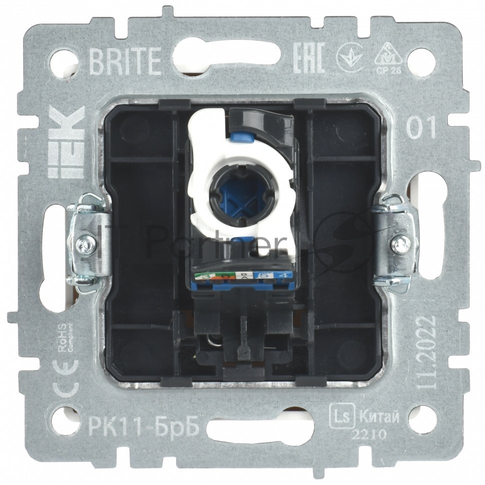 Розетка компьютерная IEK BRITE РК11-БрБ RJ45 кат.6 белый