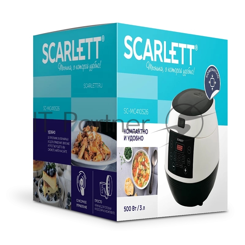 Мультиварка Scarlett SC-MC410S26 3л 500Вт черный/белый