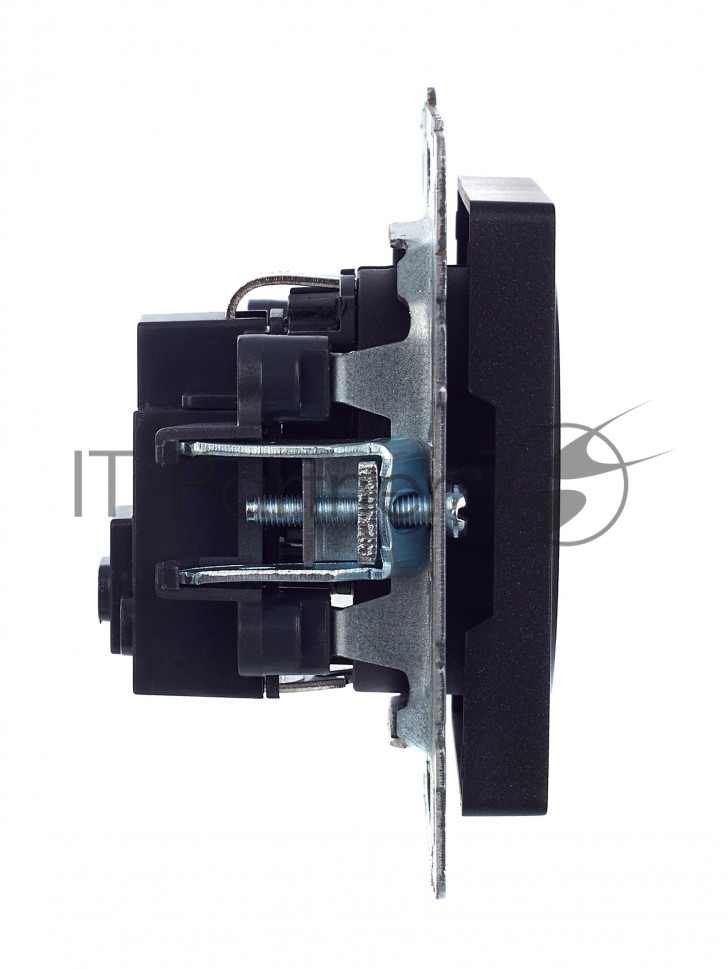 Розетка 1-местная IEK BRITE РС14-1-0-БрЧ (BR-R14-16-K02) с заземлением, с защитными шторками, 16А, черный