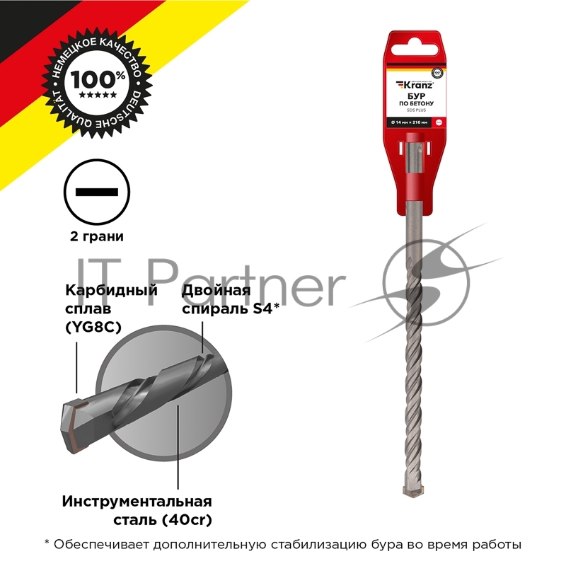 Бур Kranz KR-91-0034, 14×210 мм, SDS PLUS