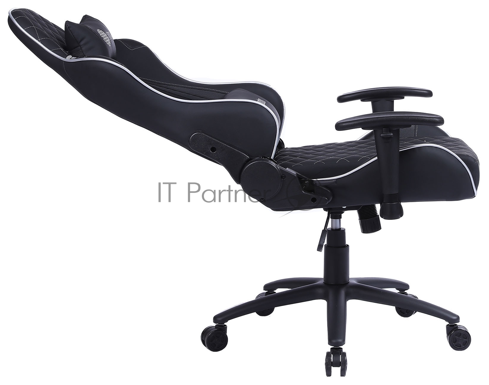 Кресло Cactus CS-CHR-030BLS черный, экокожа, подголовник