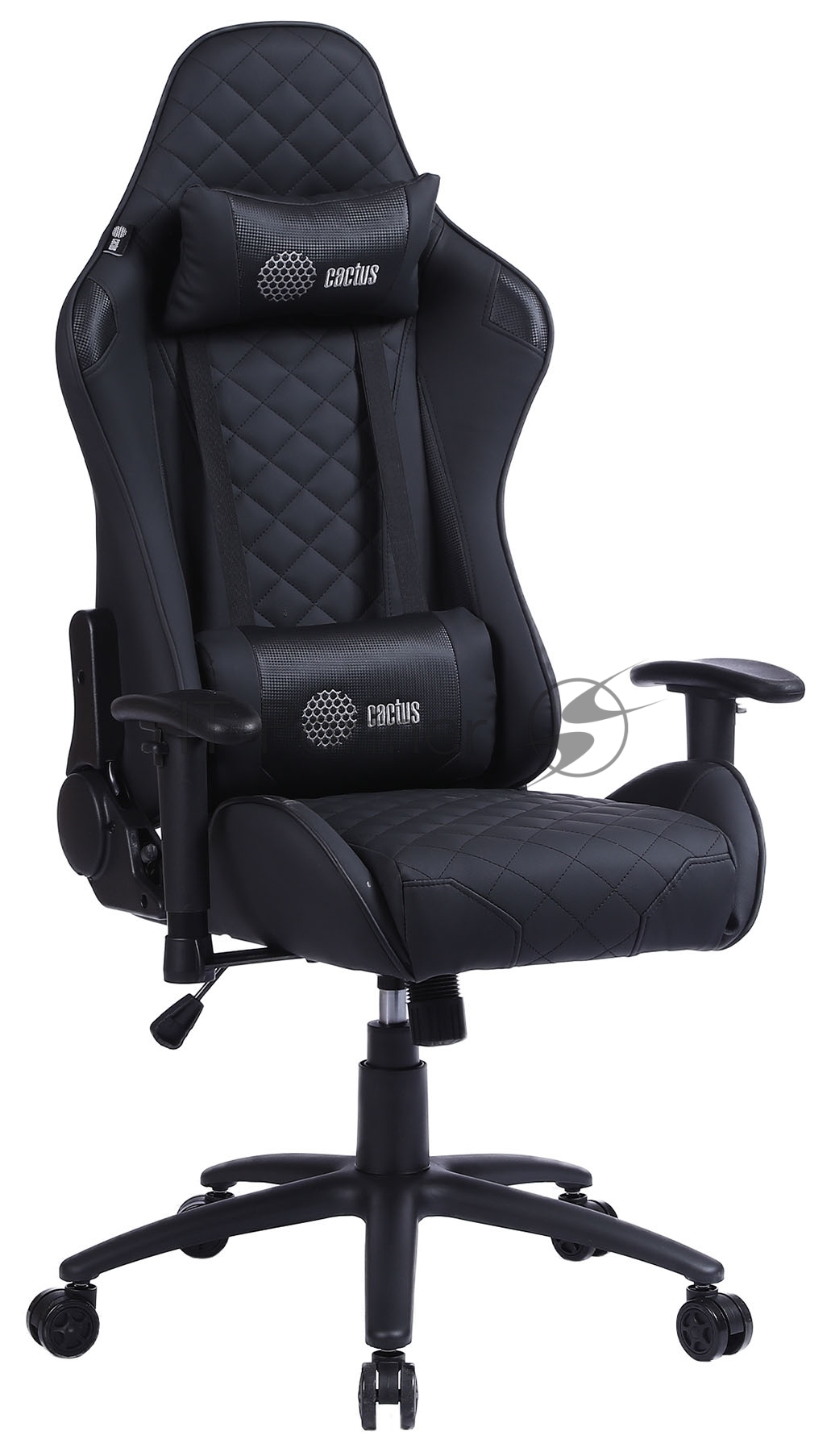 Кресло Cactus CS-CHR-030BL черный, экокожа, подголовник
