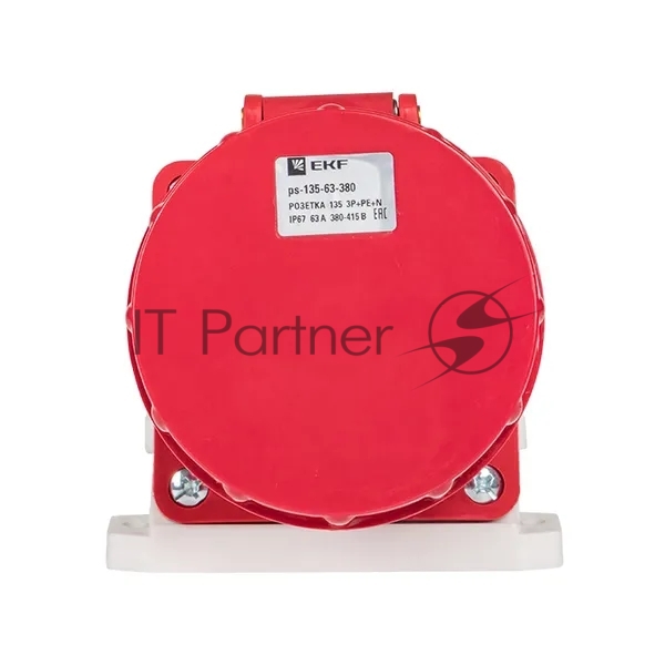 Розетка стационарная наружная EKF 135 ps-135-63-380 63А 380В 3P+РЕ+N IP67