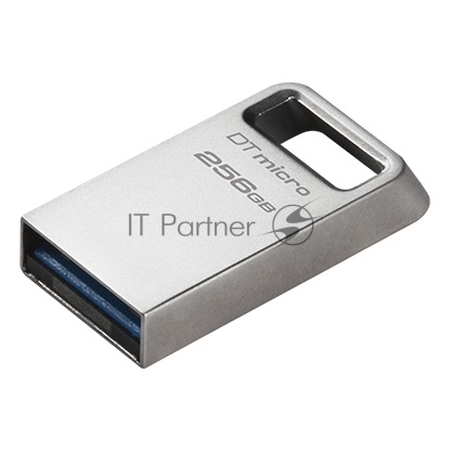 USB накопитель Kingston - DataTraveler Micro, USB Type A (USB 3.2 Gen 1), 256 ГБ, read speed-200MB/s, цвет серебристый, DTMC3G2/256GB