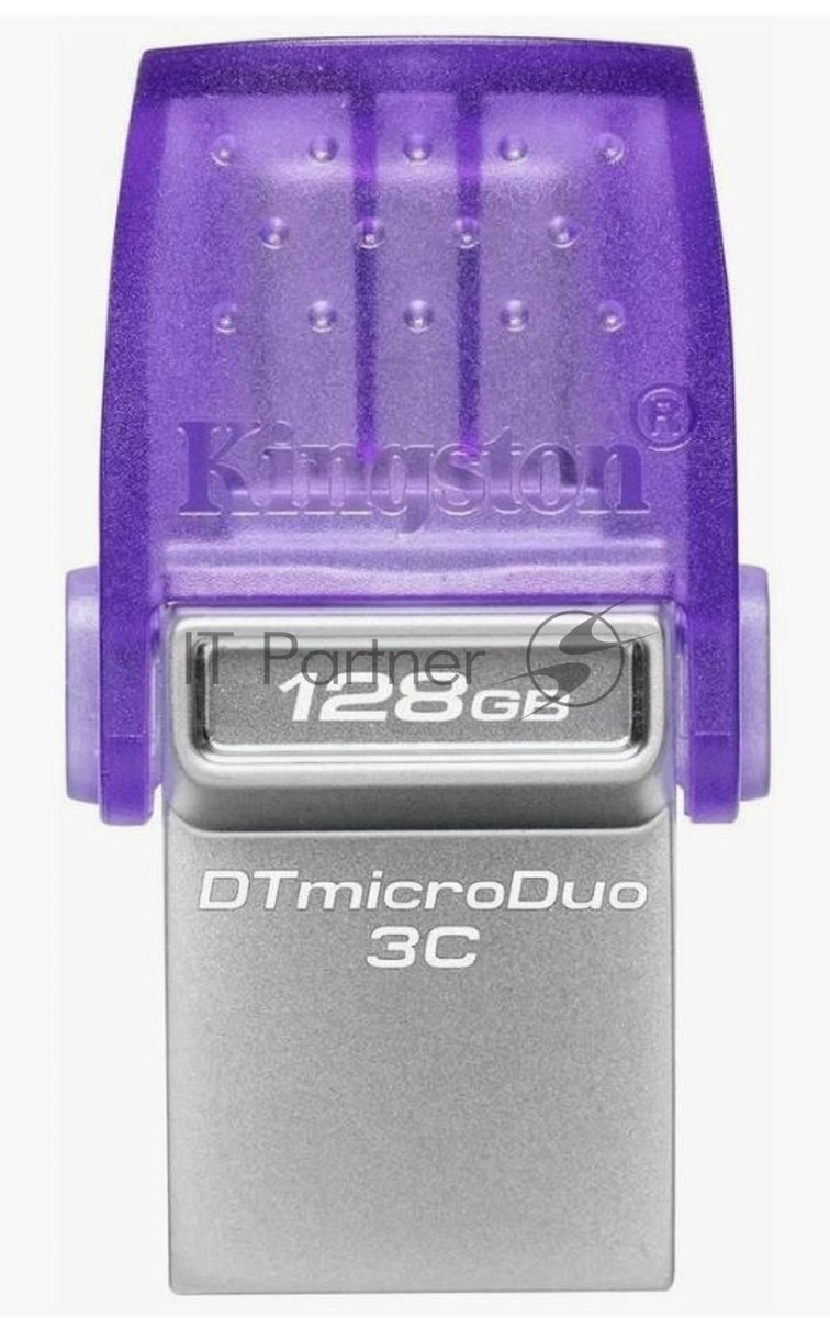 Флешка USB Kingston DataTraveler microDuo 3C (DTDUO3CG3/128Gb), 128Gb, USB 3.2 Gen 1/Type-C, R/W 200/15, фиолетовый