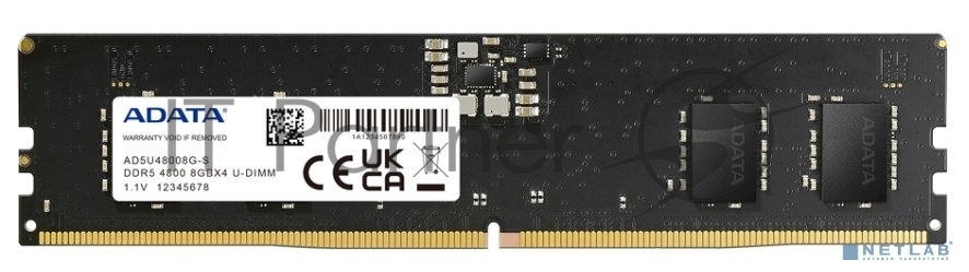 Оперативная память ADATA, DDR5, 32GB (1x32GB), 4800MHz, CL40, UDIMM