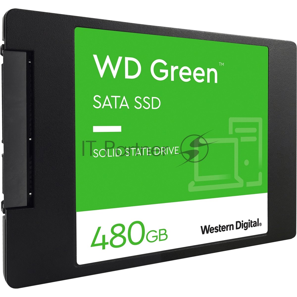 Твердотельные накопители WD SSD Green, 480GB, 2.5" 7mm, SATA3, 3D TLC, R/W 545/н.д., IOPs н.д./н.д., TBW н.д., DWPD