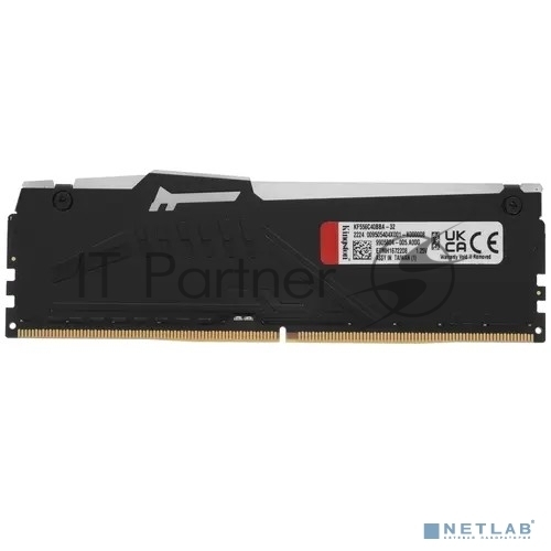 Оперативная память Kingston Fury Beast, DDR5, 32GB (1x32GB), 5600MHz, CL40, DIMM, с радиатором, RGB, черный