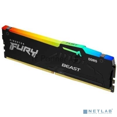Оперативная память Kingston Fury Beast, DDR5, 32GB (1x32GB), 5600MHz, CL40, DIMM, с радиатором, RGB, черный