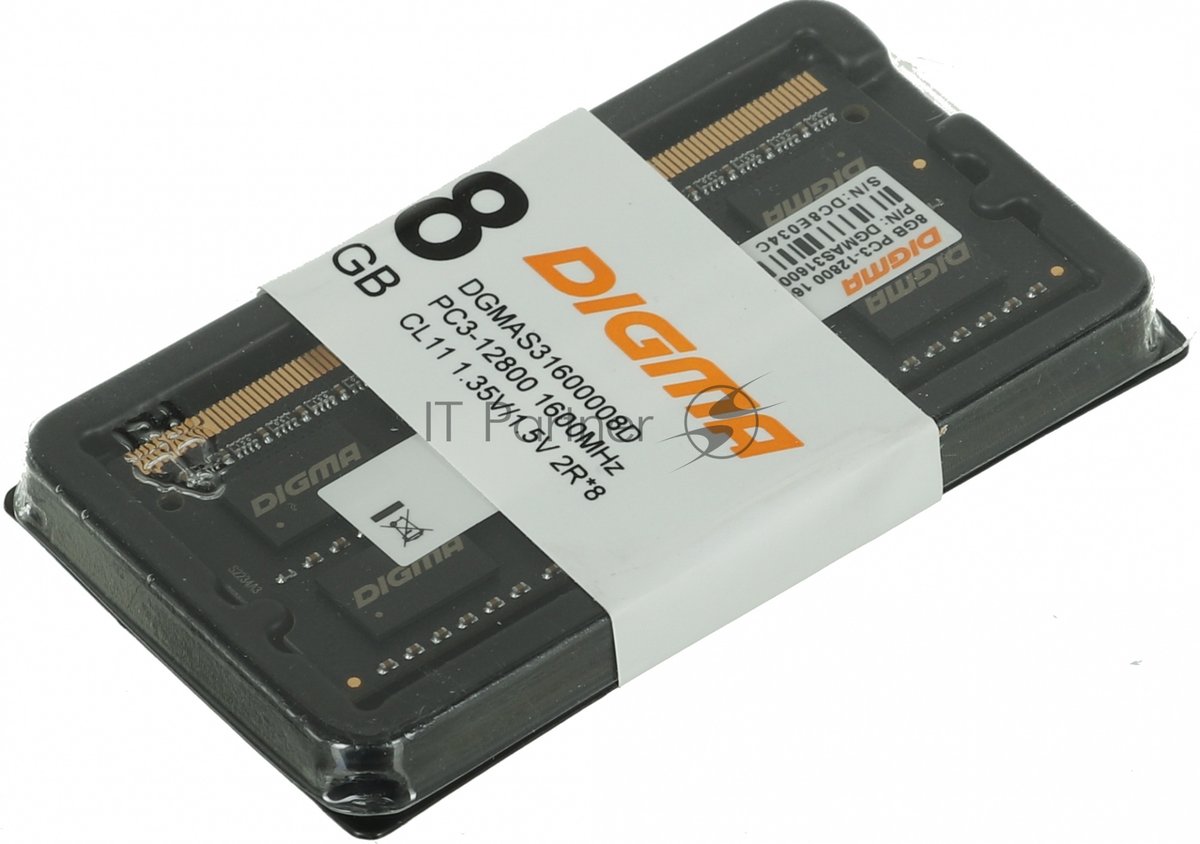 Оперативная память Digma, DDR3, 8GB (1x8 GB), 1600 MHz, CL11, SO-DIMM