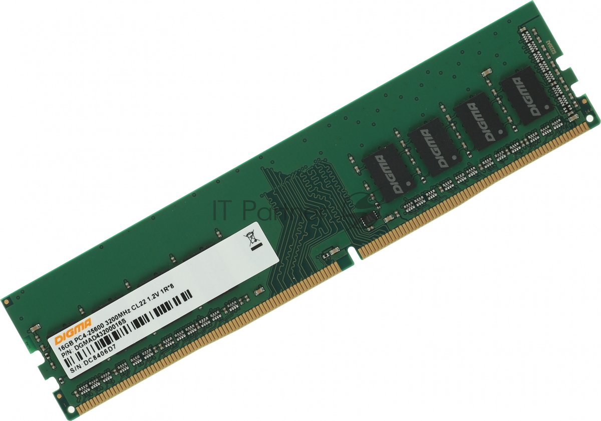 Оперативная память Digma, DDR4, 16GB (1x16GB), 2666MHz, CL19, DIMM