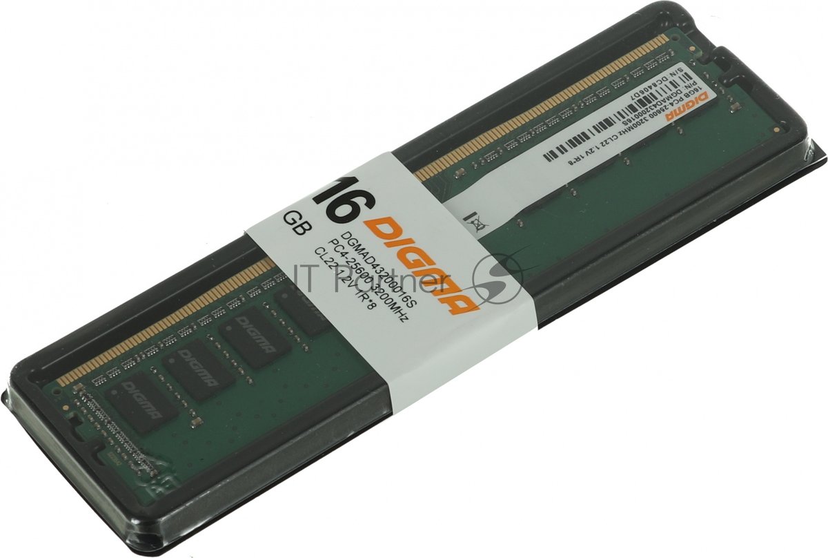 Оперативная память Digma, DDR4, 16GB (1x16GB), 2666MHz, CL19, DIMM