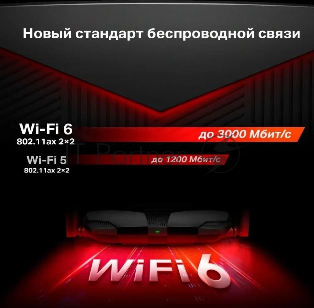 Двухдиапазонный роутер MERCUSYS MR80X AX3000 Wi-Fi 6, до 574 Мбит/с на 2,4 ГГц + до 2402 Мбит/с на 5 ГГц,4 фиксированные внешние антенны, 3 гигабитных порта LAN, 1 гигабитный порт WAN