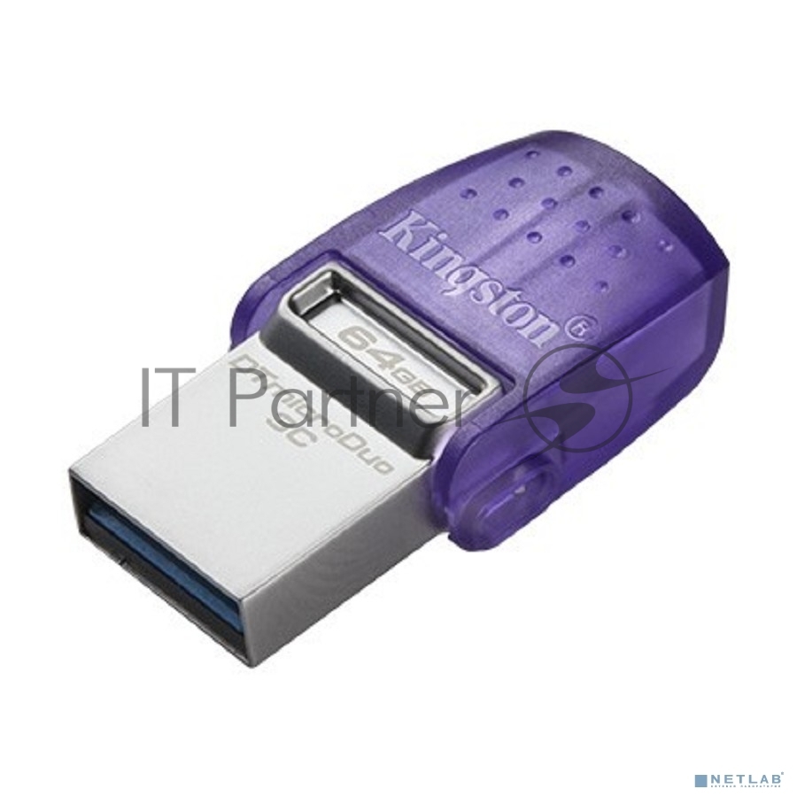 Флешка USB Kingston DataTraveler microDuo 3C (DTDUO3CG3/256GB), 256Gb, USB 3.2 Gen 1/Type-C, R/W 200/15, фиолетовый