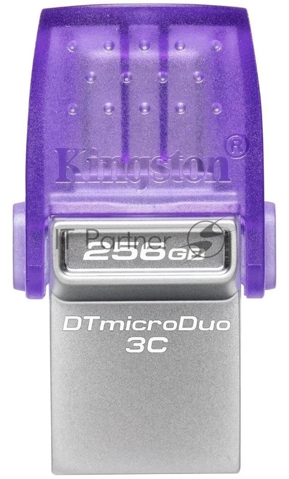 Флешка USB Kingston DataTraveler microDuo 3C (DTDUO3CG3/256GB), 256Gb, USB 3.2 Gen 1/Type-C, R/W 200/15, фиолетовый