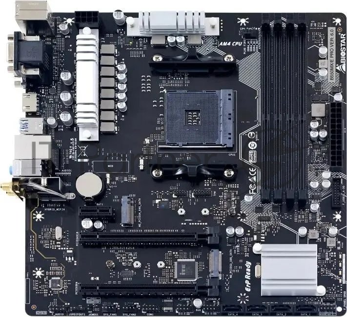 Материнская плата Biostar B550MX/E PRO, AM4, AMD B550, 4xDDR4, 4xSATA, 2xM.2, 1xPCIe 4.0 x16, DVI-D, HDMI, D-Sub, 1x1Gb LAN, 3x3.5 мм, 7.1, microATX