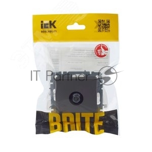 Розетка телевизионная оконечная IEK BRITE РТВ11-0-БрС сталь