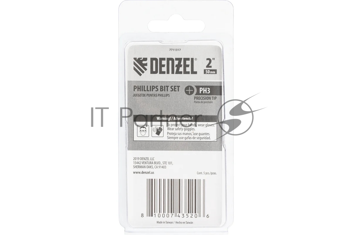 Denzel 7711317 Набор бит Denzel PH3x2",  5  шт.