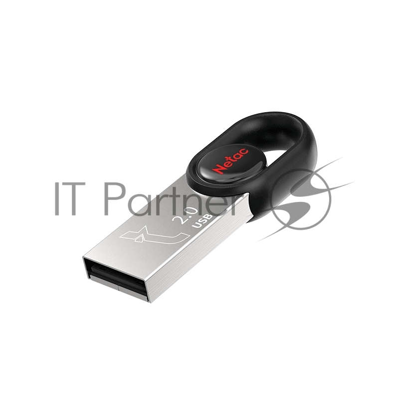 Флешка USB Netac UM2 (NT03UM2N-032G-20BK), 32Gb, USB 2.0, R/W 100/40, серебристый/черный