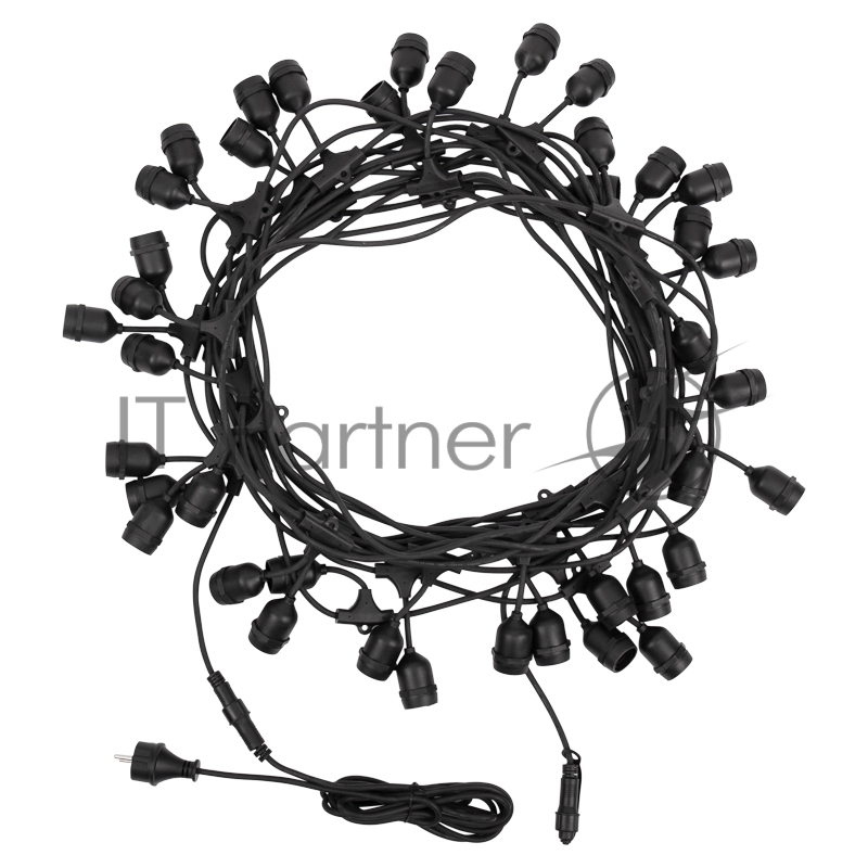 331-231 Гирлянда Belt-Light 2 жилы, 100м, шаг 40см, 225 подвесных патронов Е27, IP65,  черный  круглый  провод NEON-NIGHT