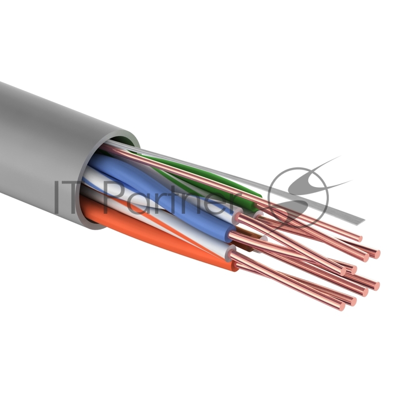 Кабель витая пара Rexant LIGHT U/UTP, cat.5e, ZH нг(А)-HF, 4PR, 24AWG, внутренний, серый, 305 м