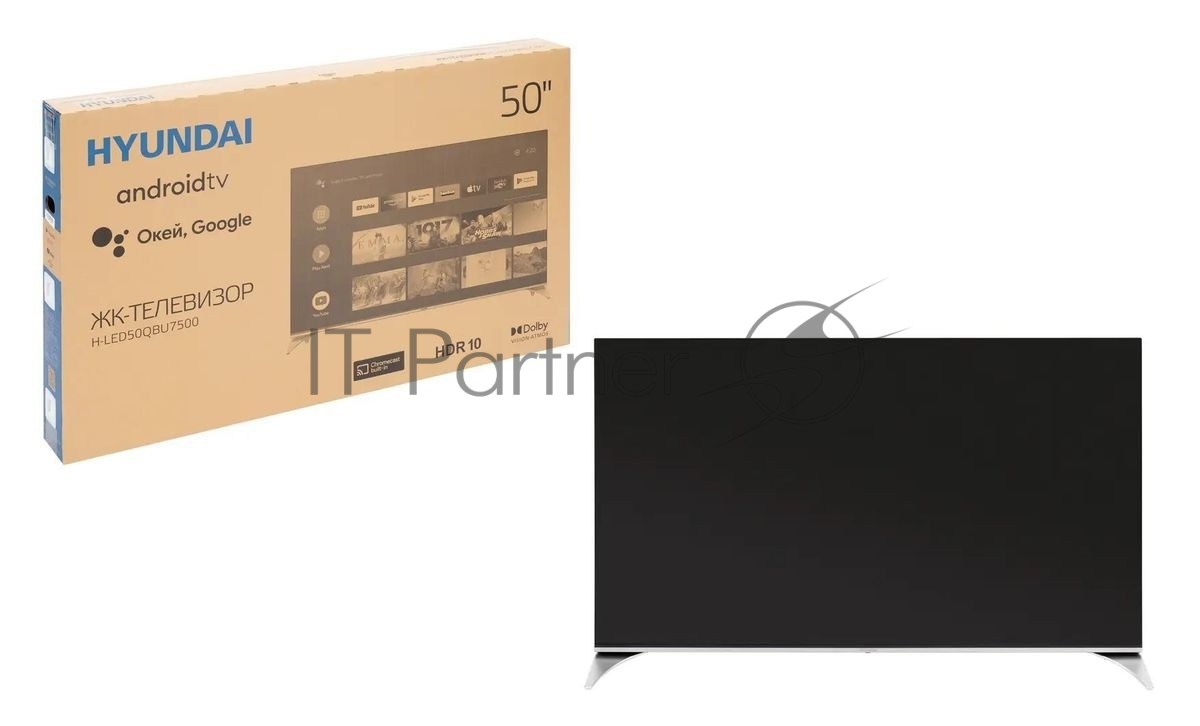 Телевизор Hyundai 55" H-LED55QBU7500 черный QLED UHD 60Hz Smart TV