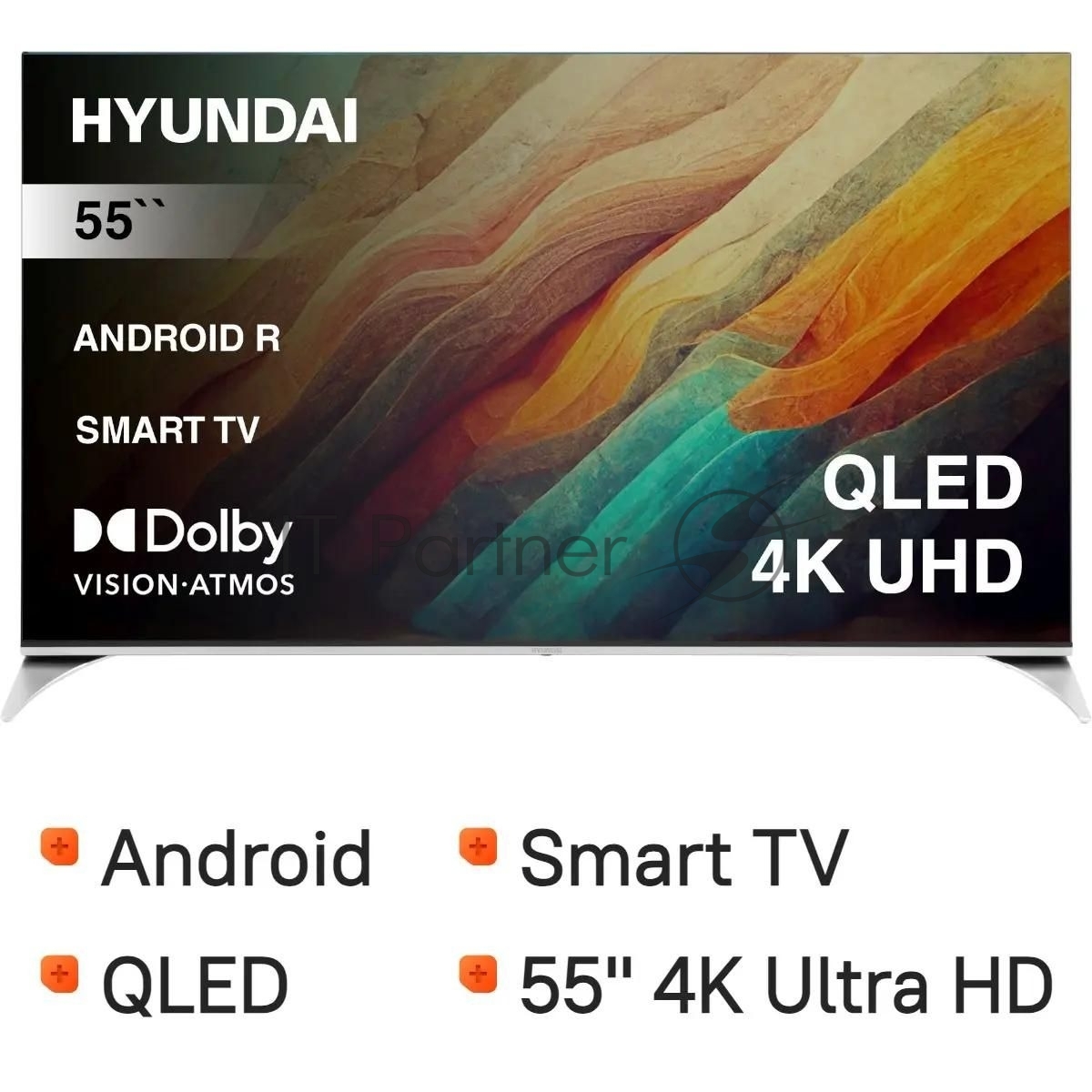 Телевизор Hyundai 55" H-LED55QBU7500 черный QLED UHD 60Hz Smart TV