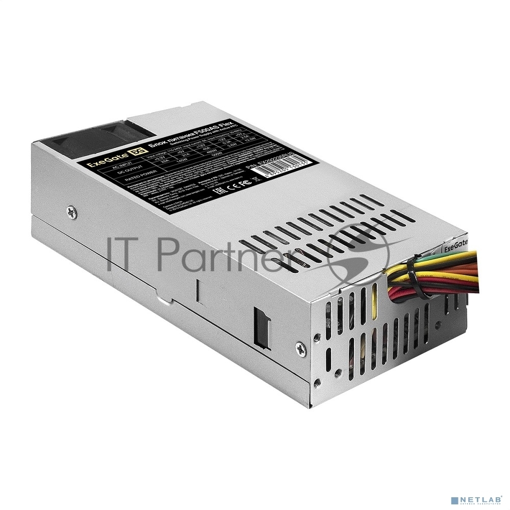 Exegate EX292235RUS Блок питания 500W ExeGate F500AS (Flex ATX, for ITX case, APFC, КПД 80% (80 PLUS), 4cm fan, 24pin, 4pin, 3xSATA, 2xIDE)