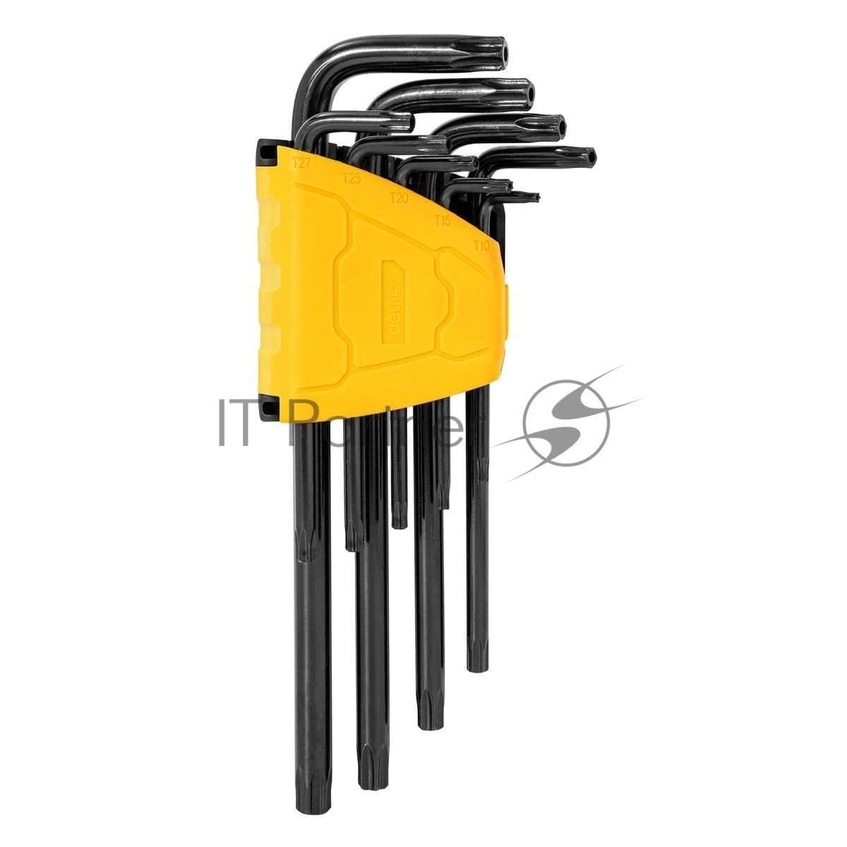 Набор шестигранных ключей ";TORX"; удлиненных Deli DL234209H 9 шт Материал CR-V. Спецификация: T10,T15,T20,T25,T27,T30,T40,T45,T50, пластиковый держатель