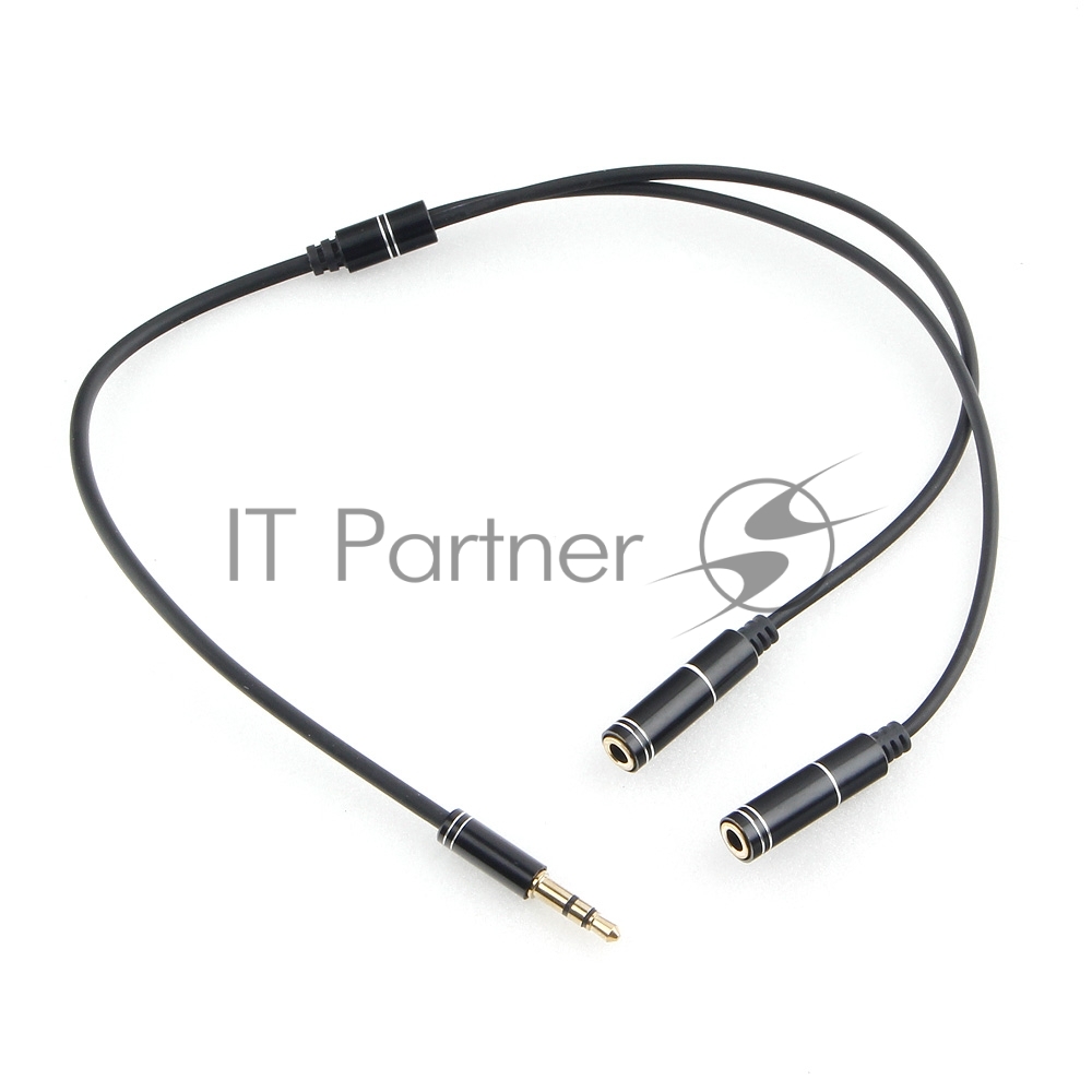Кабель аудио разветвитель Cablexpert CCAB-02-35MY-0.2MB. 3.5 джек (M)/2х 3.5 джек (F), черный, 0.2м, блистер