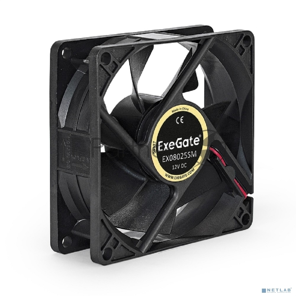 Exegate EX283381RUS Вентилятор ExeGate EX08025SM, 80x80x25 мм, Sleeve bearing (подшипник скольжения), Molex, 2000RPM, 25dBA