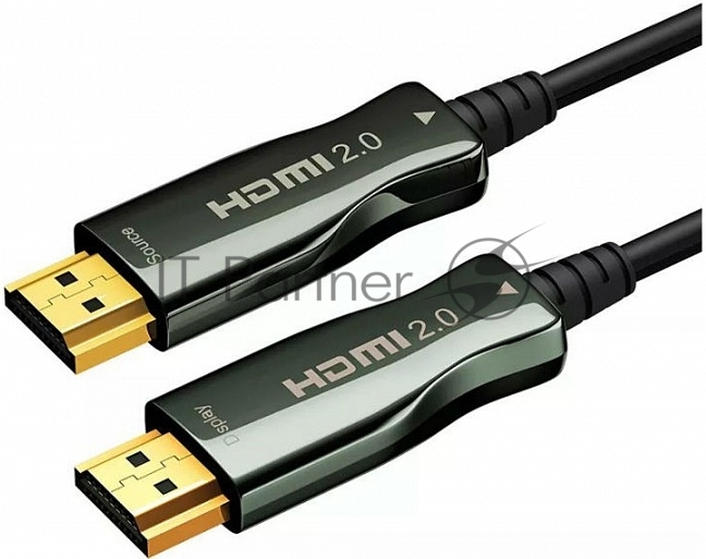 Кабель HDMI Wize [AOC-HM-HM-30M] оптический, малодымный, 30 м, 4K/60HZ 4:4:4, v.2.0, ARC, 19M/19M, HDCP 2.2, Ethernet, черный, коробка