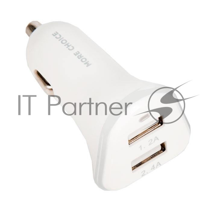 Автомобильная зарядка MORE CHOICE AC22m, 2×USB, 2.4A, черный
