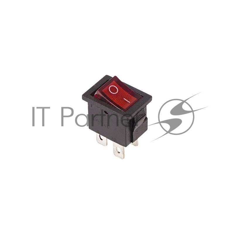 Rexant 36-2190 Выключатель клавишный 250V 6А (4с) ON-OFF красный  с подсветкой  Mini   в уп 10 шт