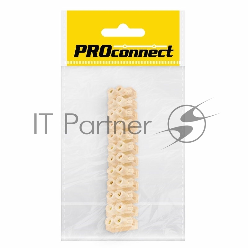 Колодка клеммная КВ-10 PROconnect, 10А, 10 мм², индивидуальная упаковка, 1 шт.