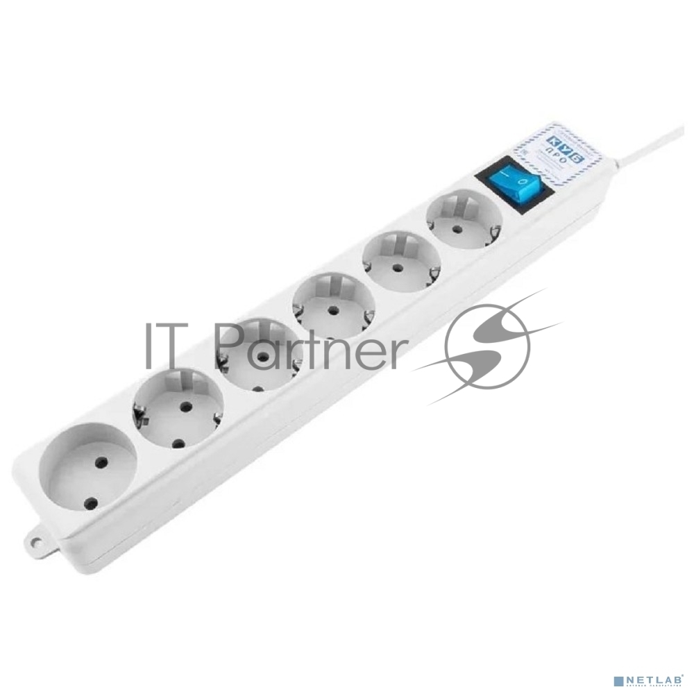Сетевой фильтр Powercube SPL(5+1)-16B-P-3М-WHITE 3 м, 6 розеток, белый, коробка