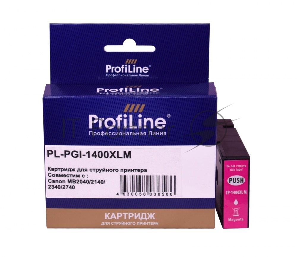 Картридж струйный ProfiLine PL-PGI-1400XLM для принтеров Canon MB2040/MB2140/MB2340/MB2740 с чернилами Magenta