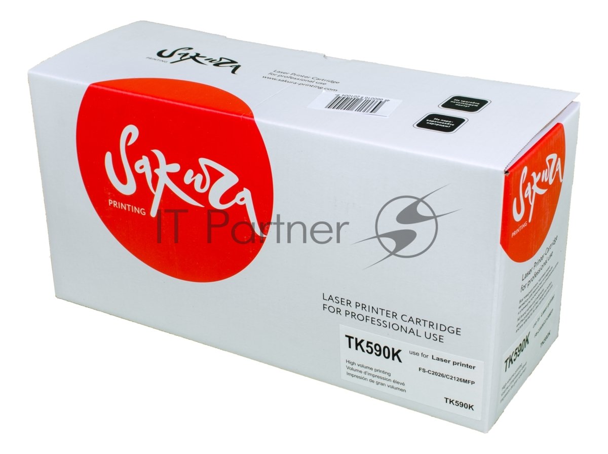 Картридж Sakura TK590K для Kyocera Mita FS-C2026/C2126MF, черный, 7000 к.