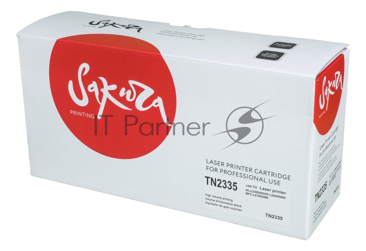 Картридж лазерный Sakura TN2335 для Brother HL-L2300DR, HL-L2340DWR, HL-L2360DNR, HL-L2365DWR, DCP-L2500DR, DCP-L2520DWR, DCP-L2540DNR, DCP-L2560DWR, MFC-L2700DWR, MFC-L2720DWR, MFC-L2740DWR, черный, 1200 к