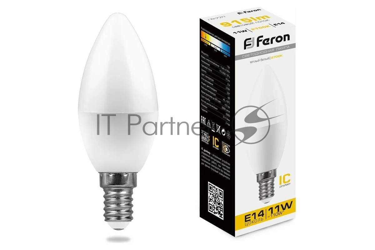 Лампа светодиодная Feron LB-770 11W 230V E14 2700K